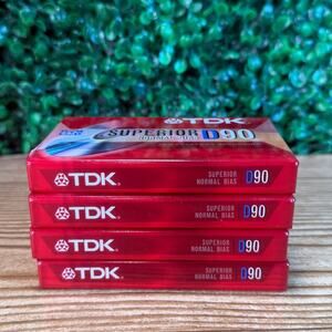 4 TDK Superior D90 Normal Bias Recording Blank Cassette Play It Loud! 90 Minutes